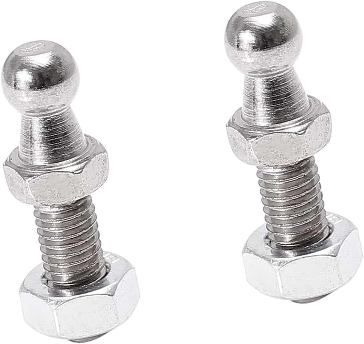 Set van 2 10 mm M8 x 20 mm kogelbouten voor autogasveren, zilveren gasveren, artikelvervanging