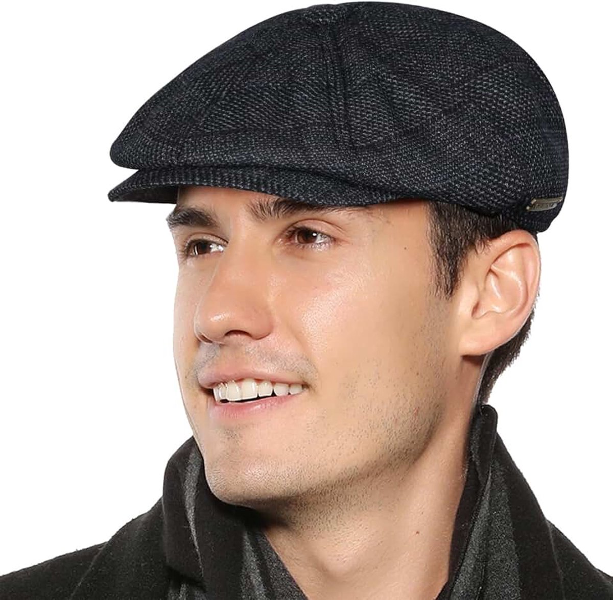 Herringbone Tweed Herringbone Tweed, 8 panelen, platte pet, Gatsby, blauw-grijs, one size