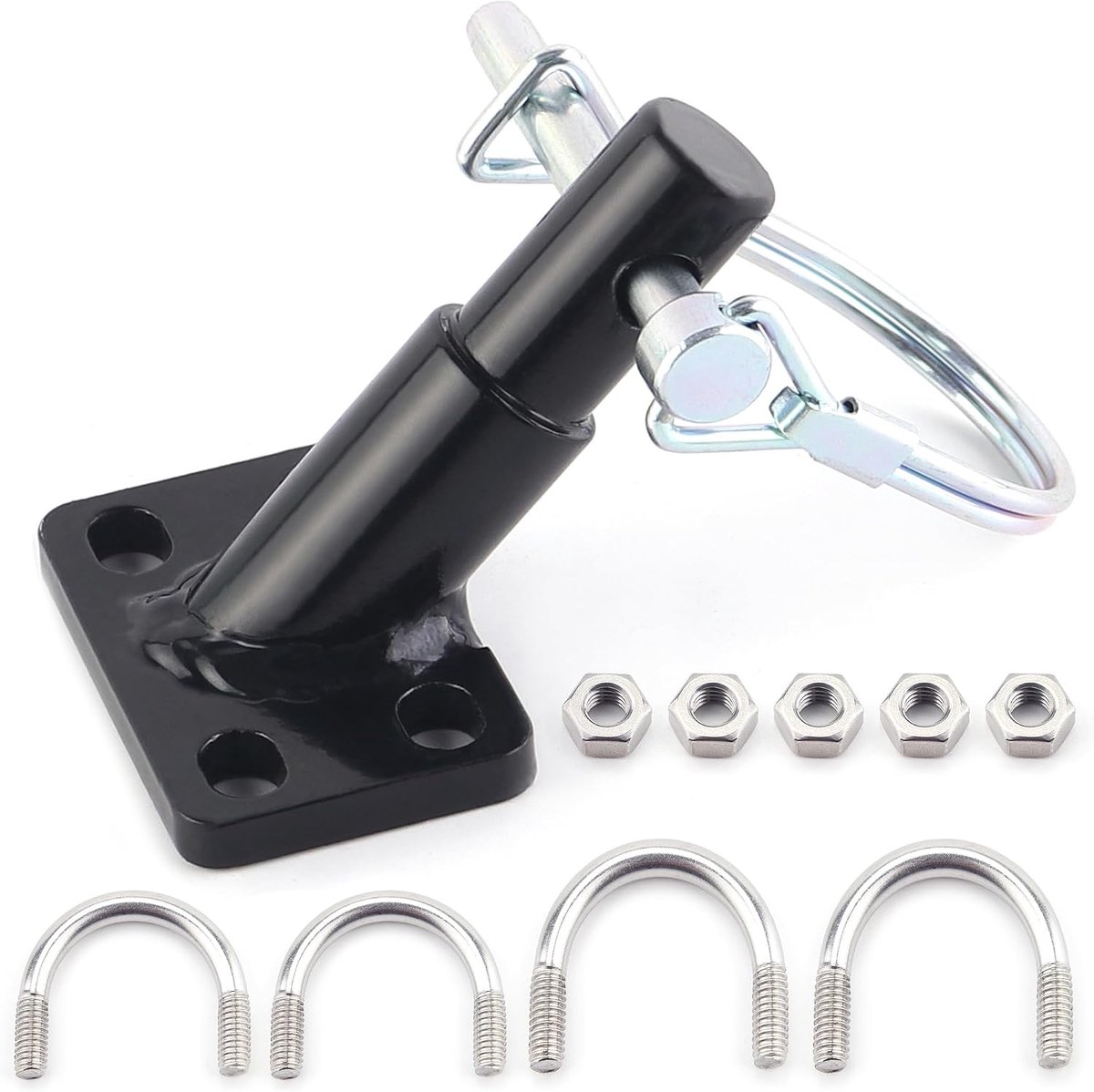 Koppeling voor aanhangwagens, universele bevestiging voor Schwinn & wreefaanhangwagens, zwart metalen connector met hardware