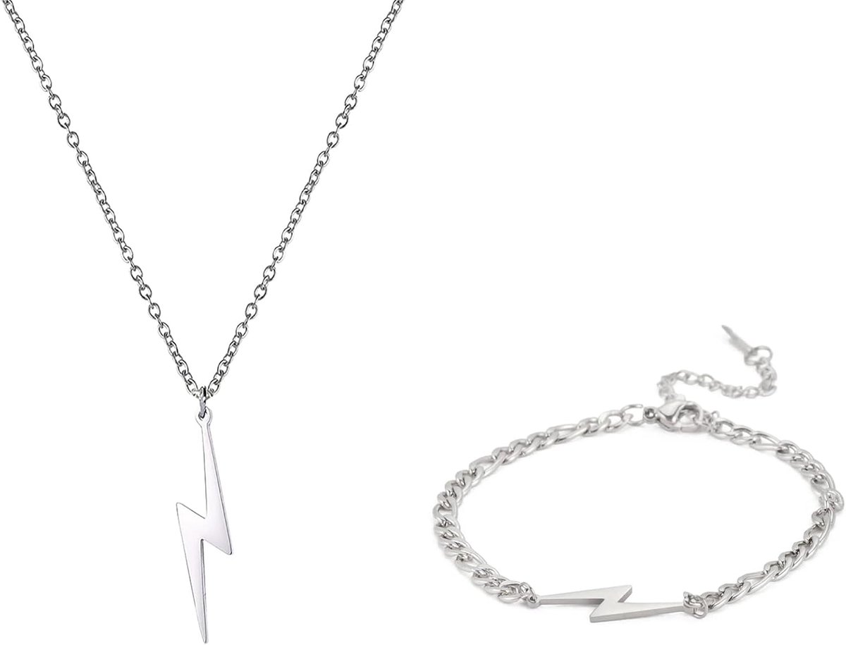Bolt Ketting voor Vrouwen Mannen Rvs Eenvoudige Street Punk Lightning Bolt Hanger Ketting Sieraden Inspirerende Gift voor Unisex, Roestvrij staal, Geen edelsteen