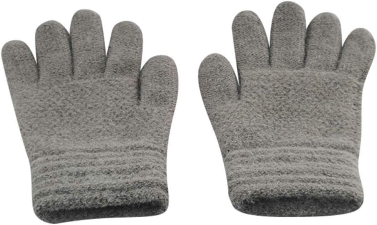 Babyhandschoenen uniseks - gebreid - grijs - houdt babyhandjes warm - SnelShoppen
