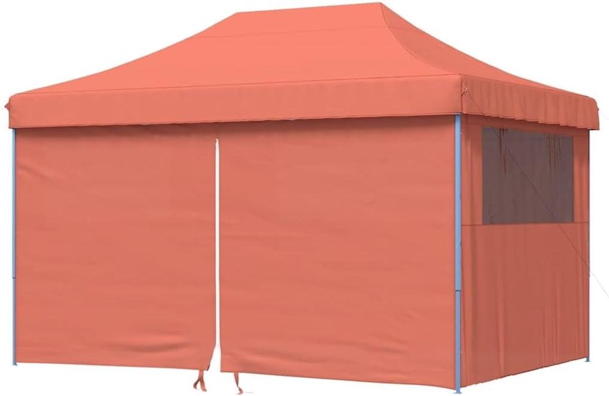Pop-up partytent - Opvouwbare tent - Feestelijke evenementen - Snel op te zetten - 440 x 292 cm - Terracota