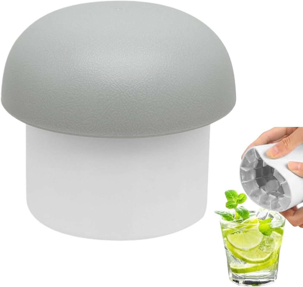 IJsmaker Beker - Ijsblokjesvorm Cocktailijs - Dranken Koelen - Moeiteloze IJsafgifte - 60 IJsblokjes - Grijs