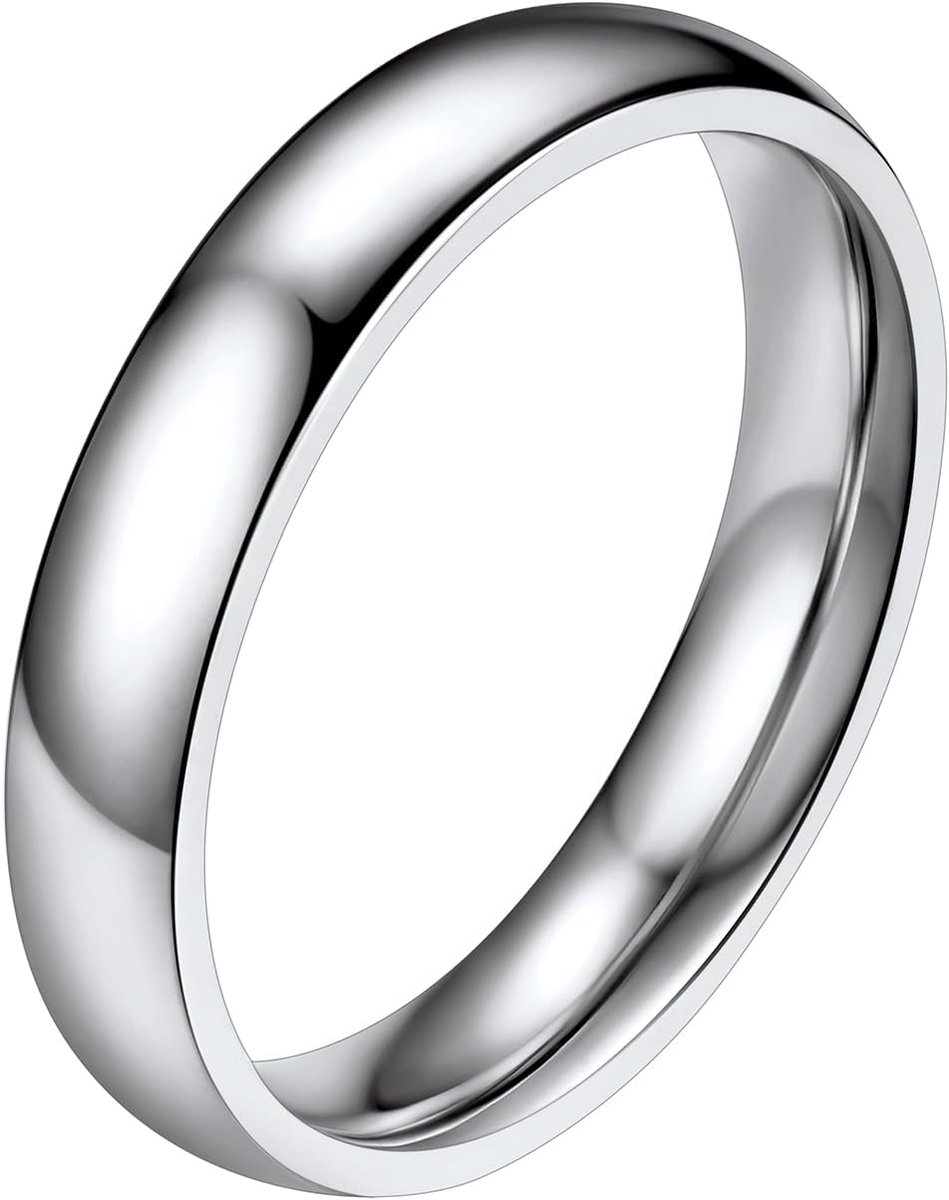 Ring in roestvrij staal/goud geplaatst voor mannen vrouwen, eenvoudige ring alliantie van 2mm/4mm/6mm/8mm - maat 47/49/52/54/57/59/62/64/67/69