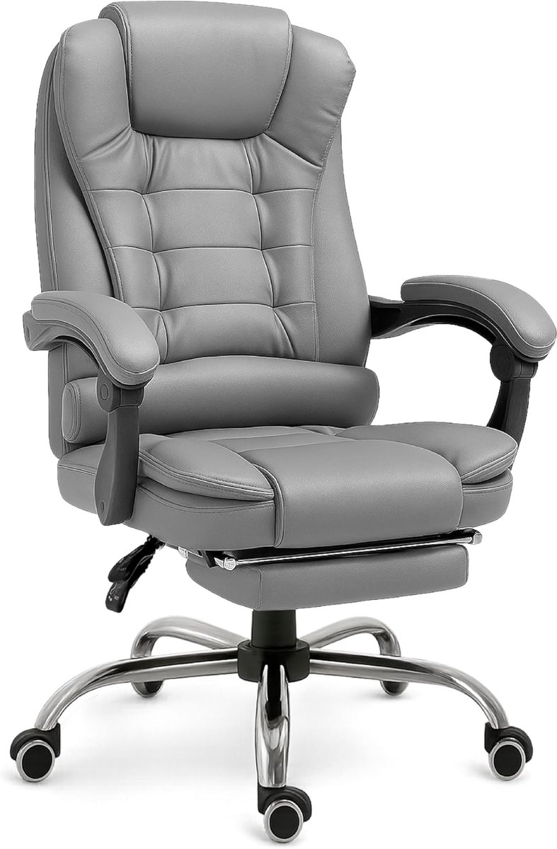 Bureau stoel ergonomisch - verstelbaar, comfortabel - met voetensteun - bevorderlijke houding - SnelShoppen