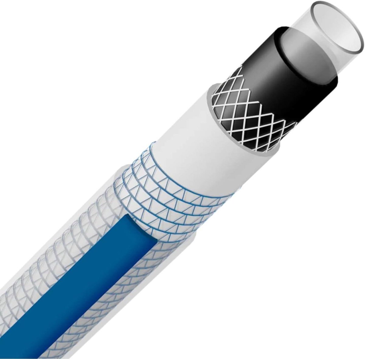 Waterslang 1/2 inch - Tuinslang Flexibel - Tuin Bewateren - No Twist Systeem - 20 Meter - Grijs Blauw