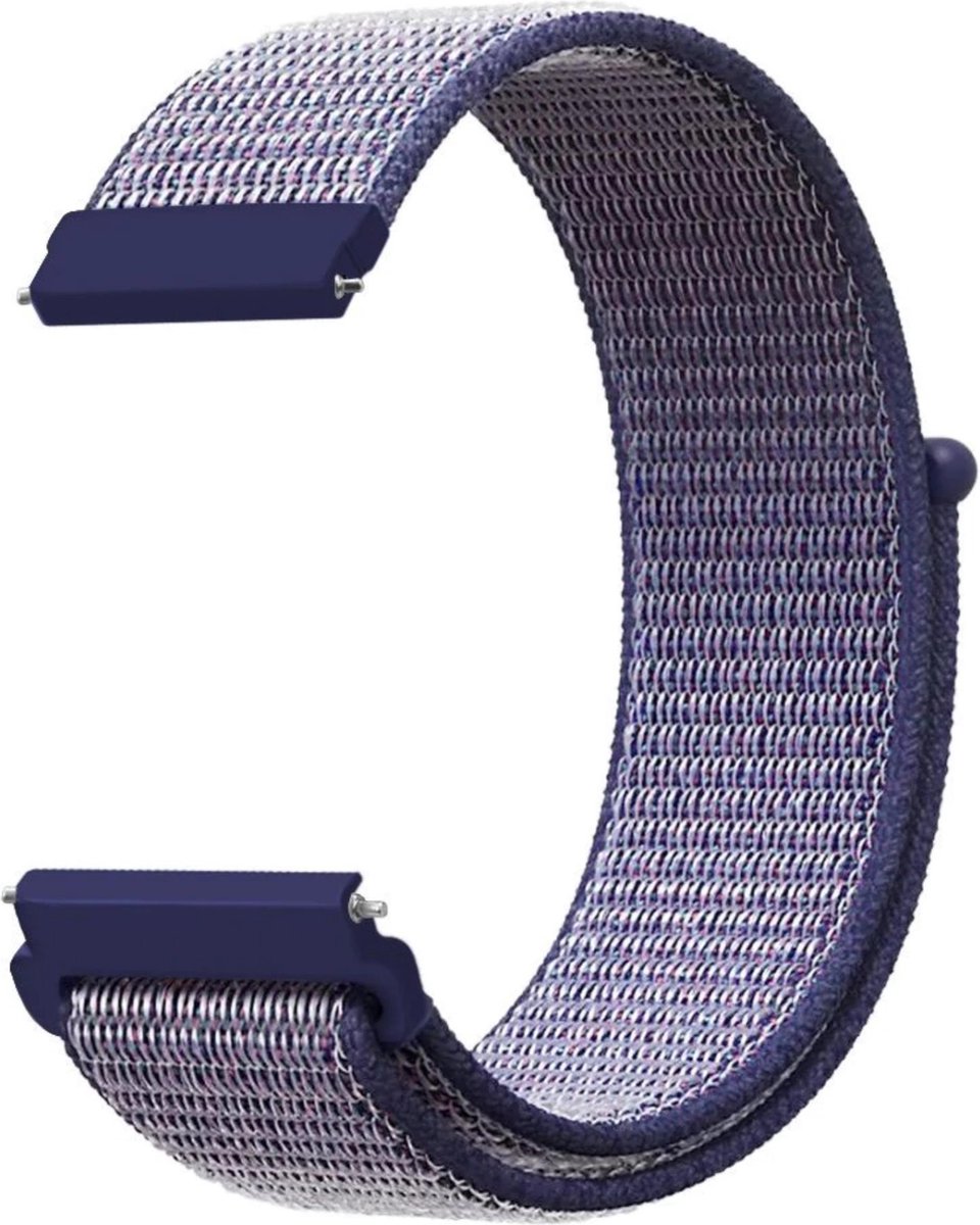 KELERINO. Nylon bandje geschikt voor Samsung Galaxy Active / 42 MM - Grijs/Blauw
