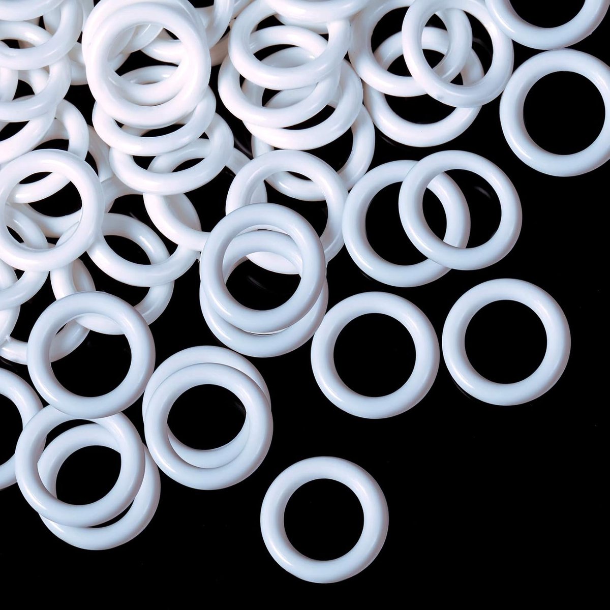 100 stuks vouwgordijnringen, O-ringen, kunststof ringen voor Romeinse tinten (wit, 16 mm)