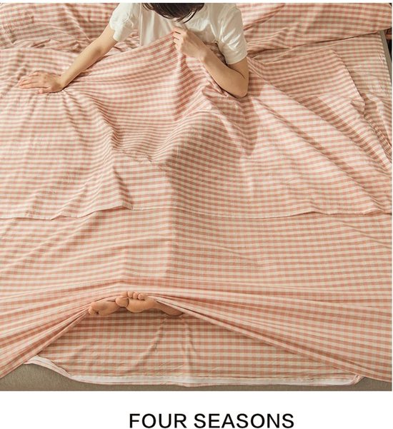 Slaapzak Voering - Reislaken Dekbed - Reizen Kamperen - Lichtgewicht Compact - 180x210cm - Roze — afbeelding 5