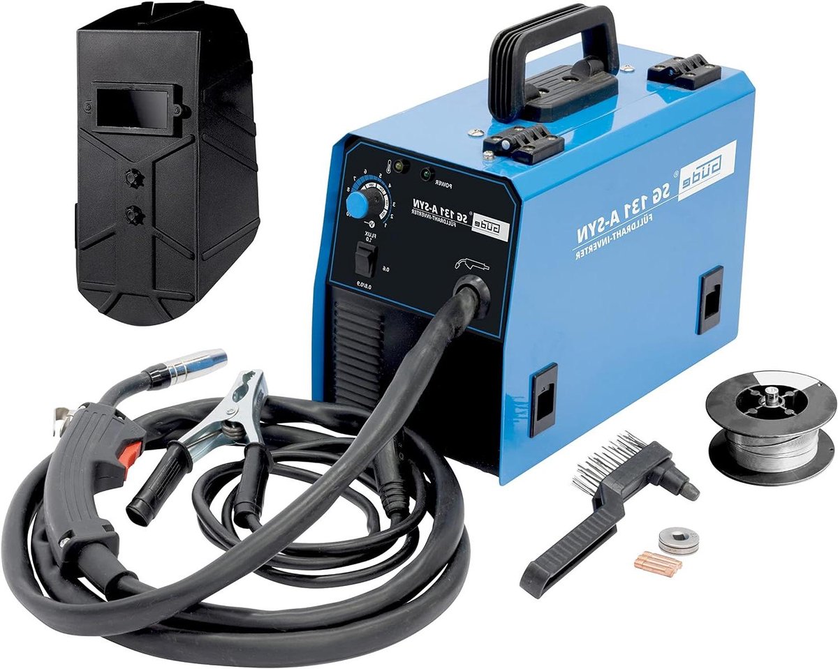 Vuldraad lasapparaat - Inverter lasapparaat - Metaal bewerken - Synergic draadaanvoer - 120 Ampère - Blauw-zwart