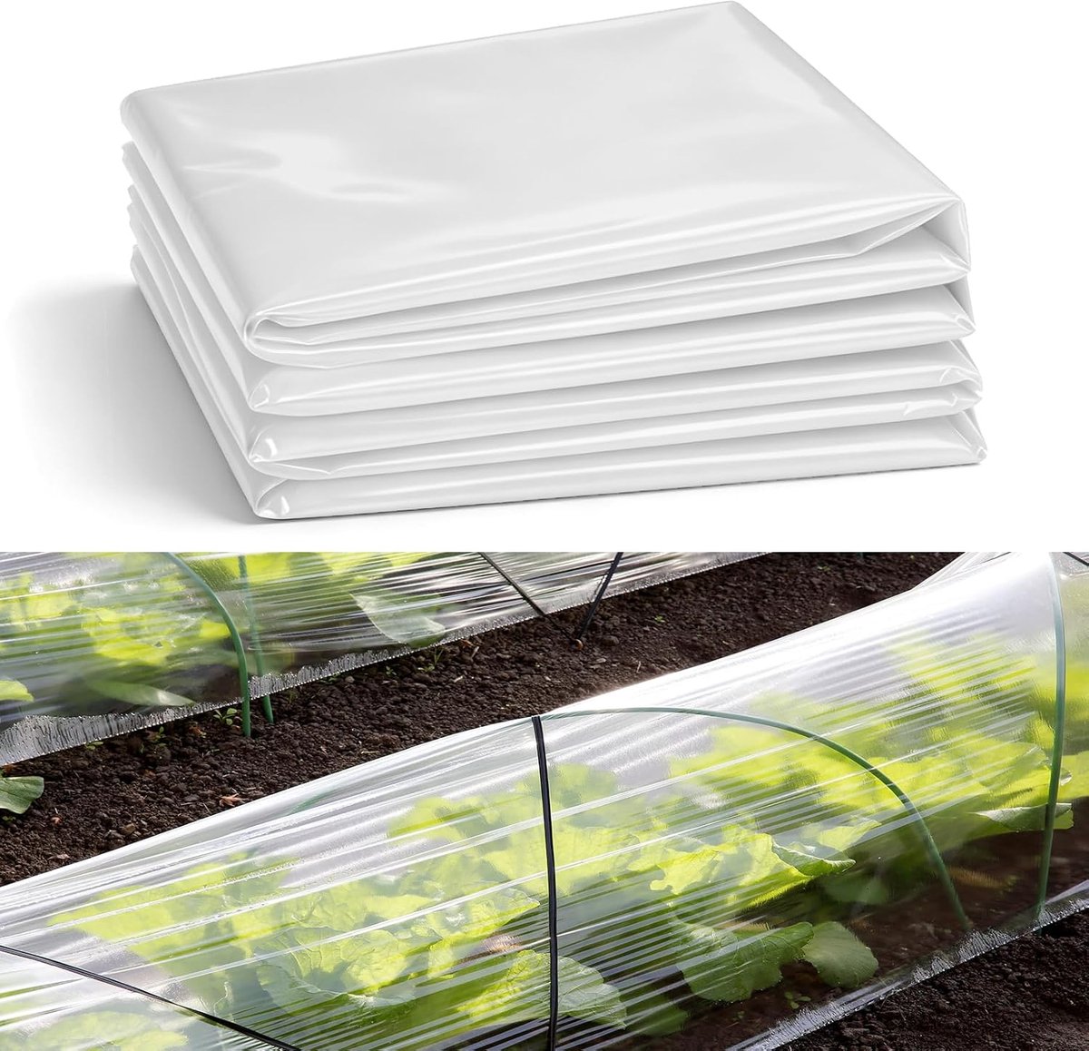 3 x 4 m, folie voor broeikas, folie, transparant | Polyethyleenfolie, sterk, polyethyleenfolie, scheurvast, tuinfolie voor tuinieren, broeikas, folietunnel