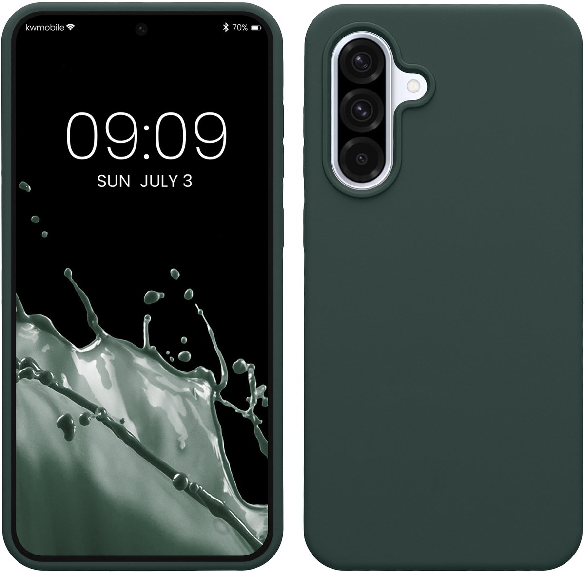 kwmobile telefoonhoesje geschikt voor Samsung Galaxy A36 5G - Hoesje met siliconen coating - Smartphone case in blauwgroen