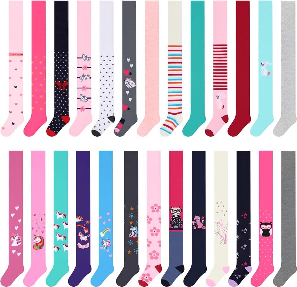 Maillots, verrassingszakken, gebreide panty voor meisjes met verschillende patronen naar willekeurig, meerkleurig, ondoorzichtig, maat 128 cm (tieners), 134-140