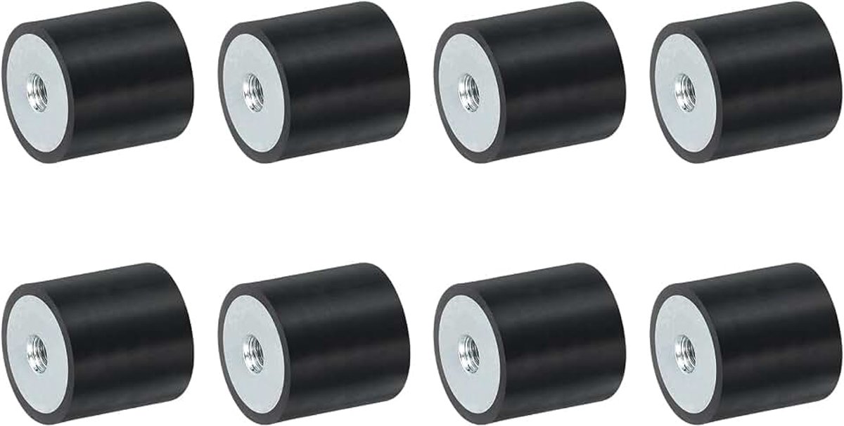 8 stuks 25 x 25 mm M6 schroefdraadbussen, trillingsisolatoren, vervangt anti-vibratiepads plat Silentblock basisblok
