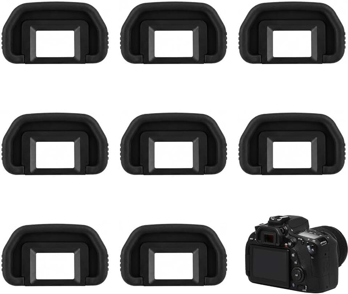 8 stuks vervangende oogschelp, voor spiegelreflexcamera, universeel, rubberen oculair, oogbescherming, compatibel met DSLR-camera's, accessoires voor fotografie Pro