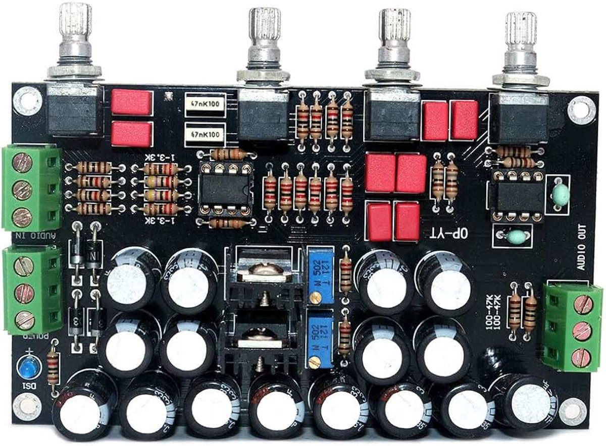 OPA2604 + AD827 OPAMP 5532 LM337 LM337 LM317 Voorversterker Volume Toon Controle Kaart