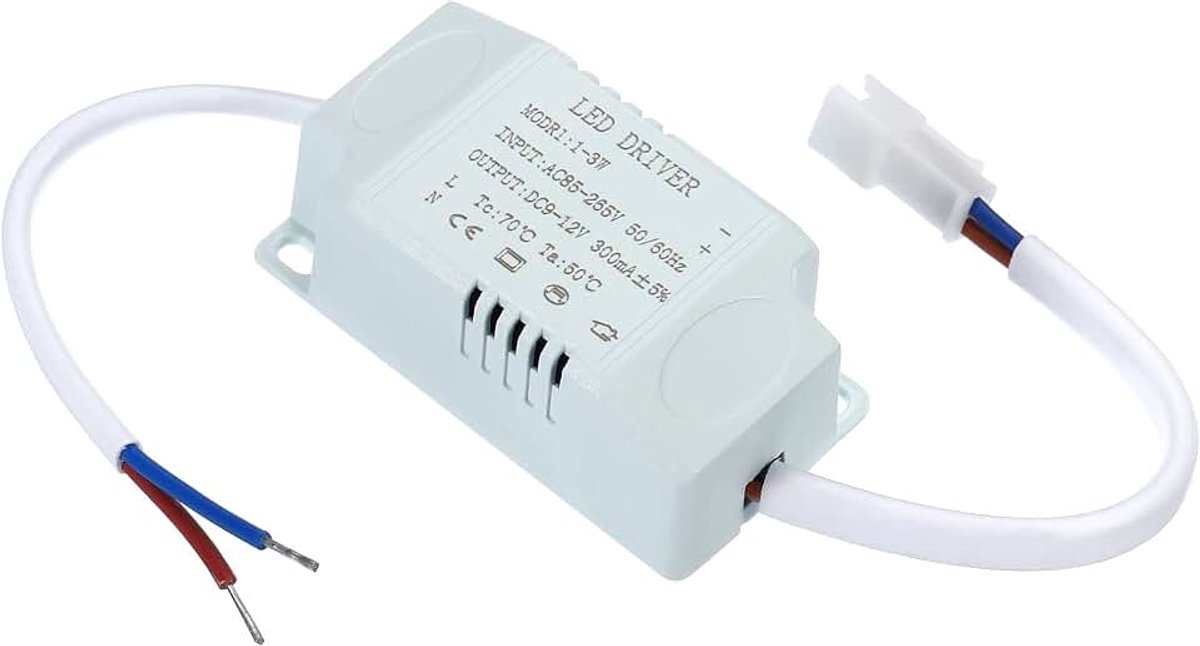 1-3W 300mA LED-driver 5 Pack AC 85-265V uitgang 9-12V DC stekker gelijkstroom constante stroom gelijkrichter transformator externe voeding