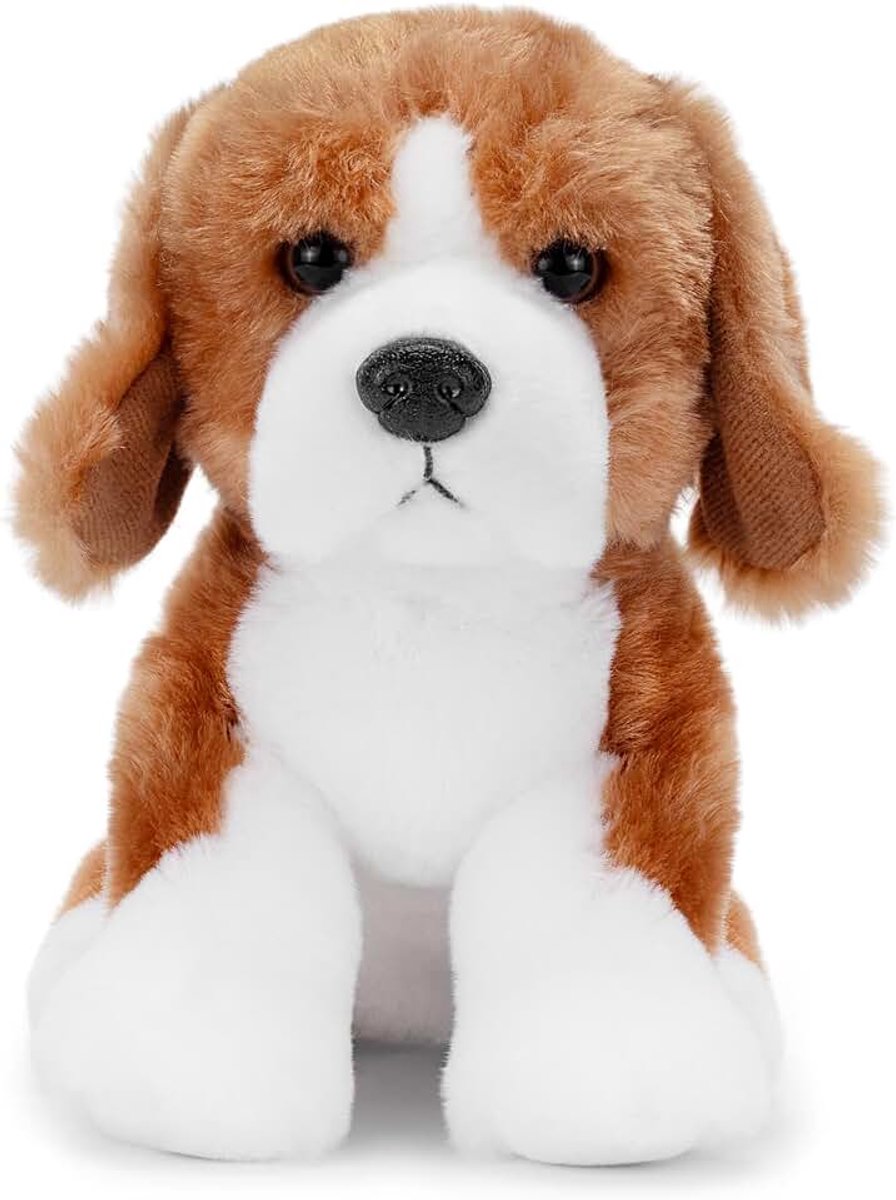 Co Miles de pluchen Beagle hond (22 cm) – Beagle vriend – Zacht en knuffelbaar, gerecycled – Speelse puppy