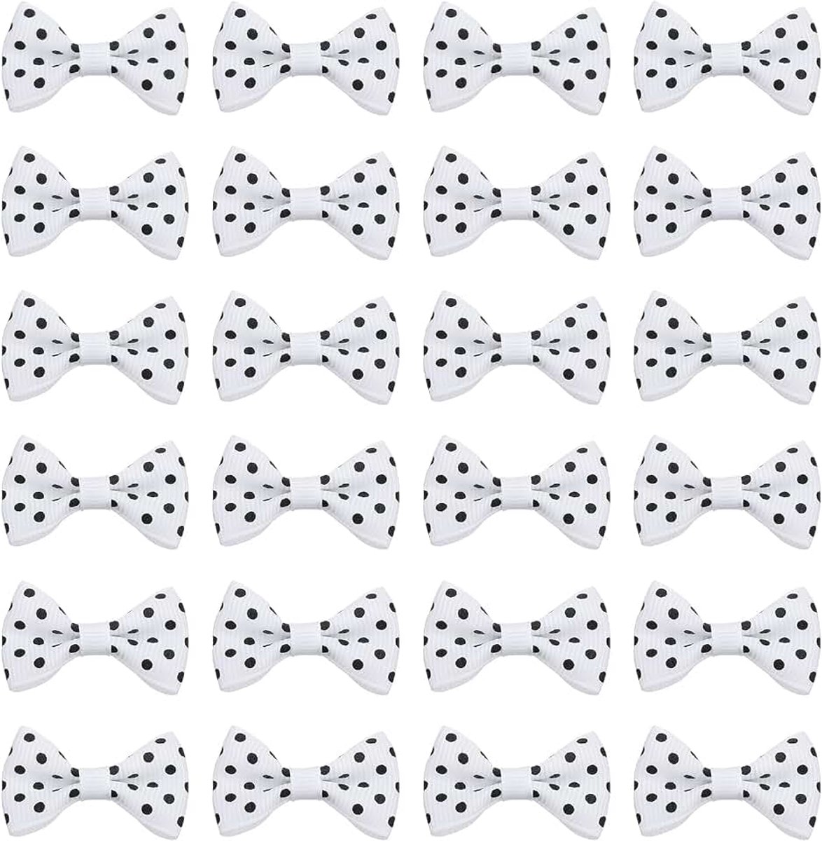 1,5 inch mini-strikken voor handwerk, 100 stuks ripsband, mini-strikken, print, kleine strikken voor het naaien, doe-het-zelf haarspelden, scrapbooking, decoratie, cadeau, wit