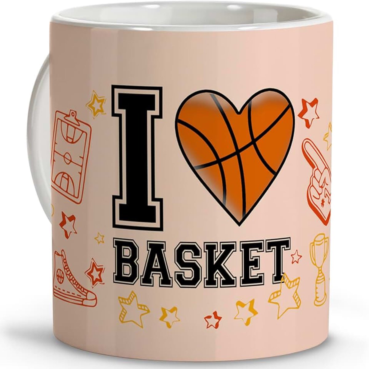 Basketbal originele geschenken. Basketbalmok. Geschenken voor sporters. Originele mokken om cadeau te geven. Koffiemokken. Keramische mok 330 ml. Basketbal