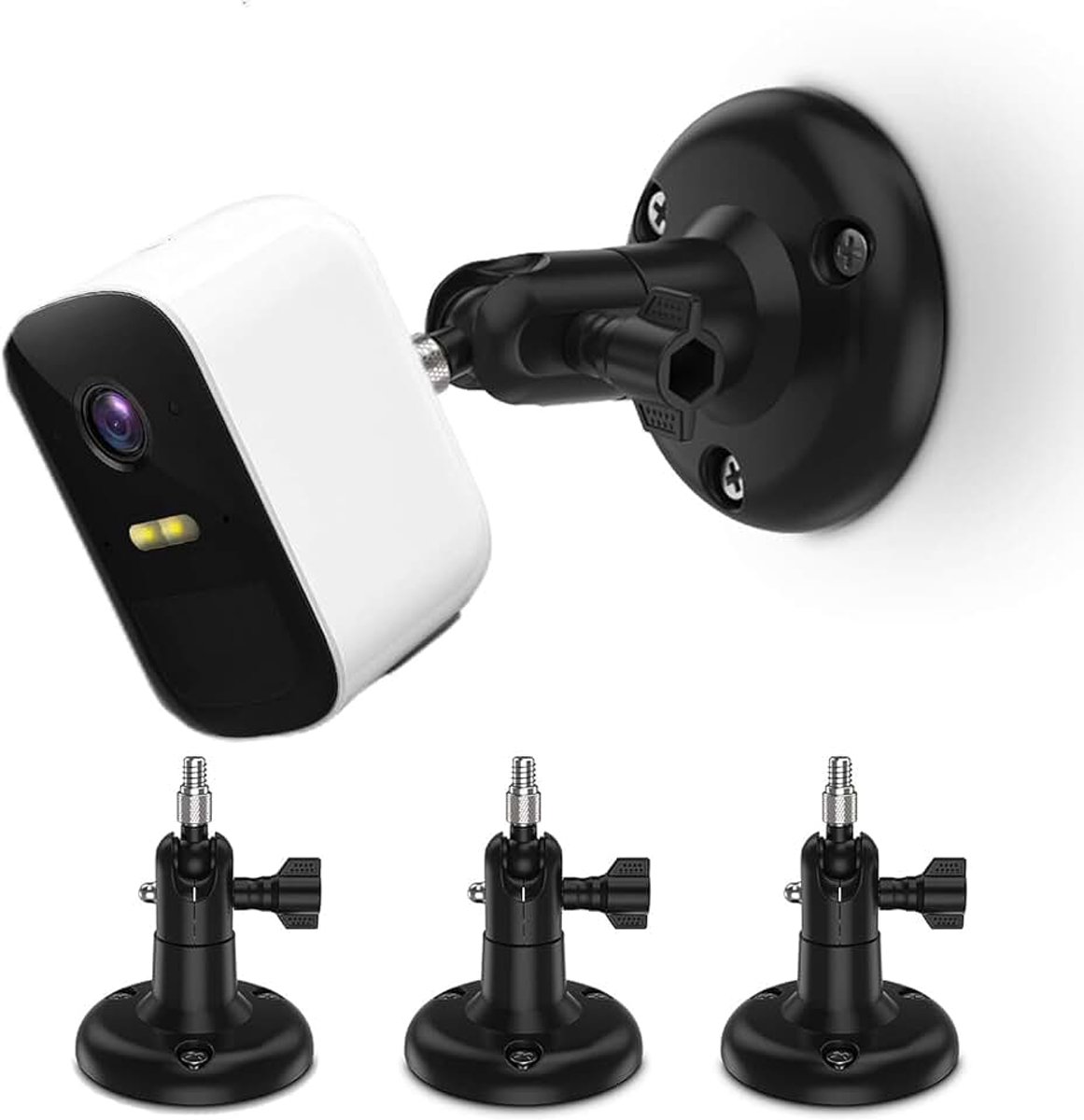 Wandhouder compatibel met Eufycam 1/2/2C/2C Pro/3/3C/E, Arl o Pro 2/3/4/Ultra 1&2/Essential, en andere camera's met 1/4 inch schroefdraad, zwart, 3 stuks