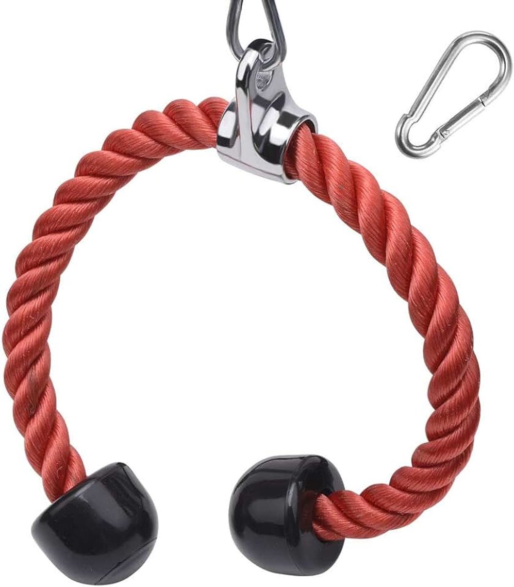 Duty Tricep Rope Cable Pull Down Touw Uitrusting Nylon Antislip Handgrepen - rug, biceps, triceps, sportschool of thuis