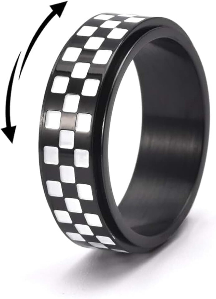 Ringen Fidget Band Ringen Voor Vrouwen Mannen Zwarte Roller Stress Ring Angst Relief Gift