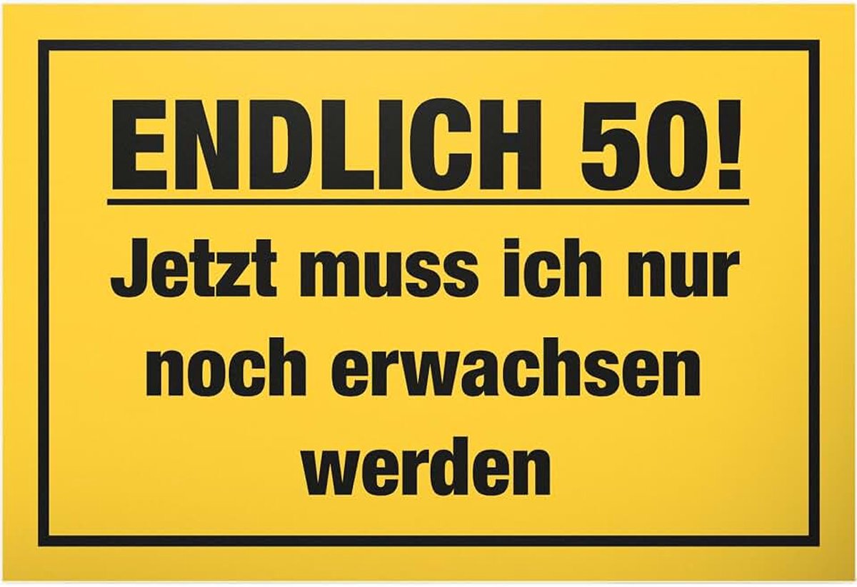 Eindelijk 50 jaar plastic bord - cadeau 50e verjaardag beste vriend vriendin geschenkidee verjaardagscadeau 50e gift 50s verjaardag feest