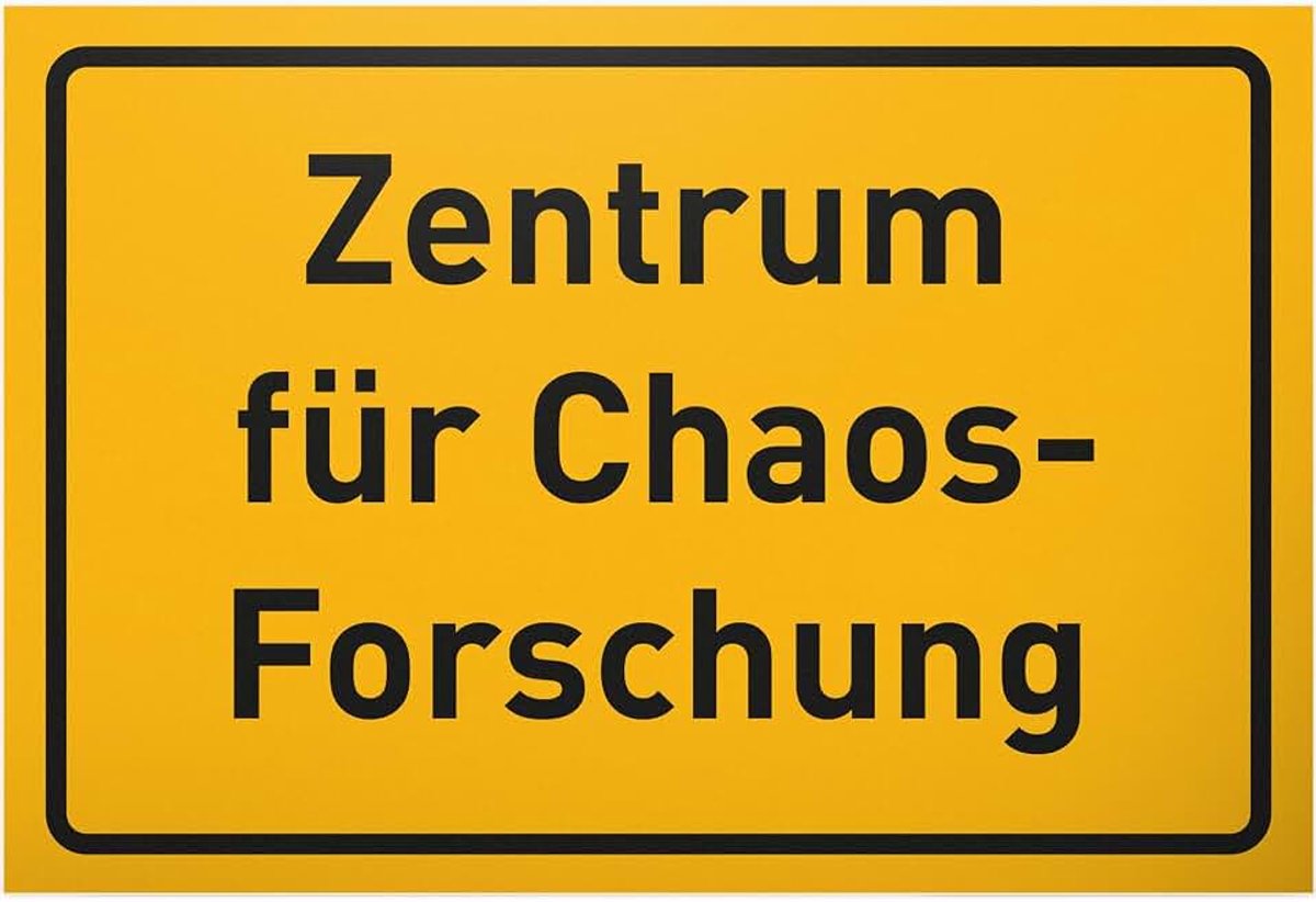 Centrum Chaosforschung Chaos - bord spreuk grappig - feestdecoratie party cadeau-idee cadeau collega's vrienden - spreukenbord verjaardagscadeau deurbordje wanddecoratie kaart