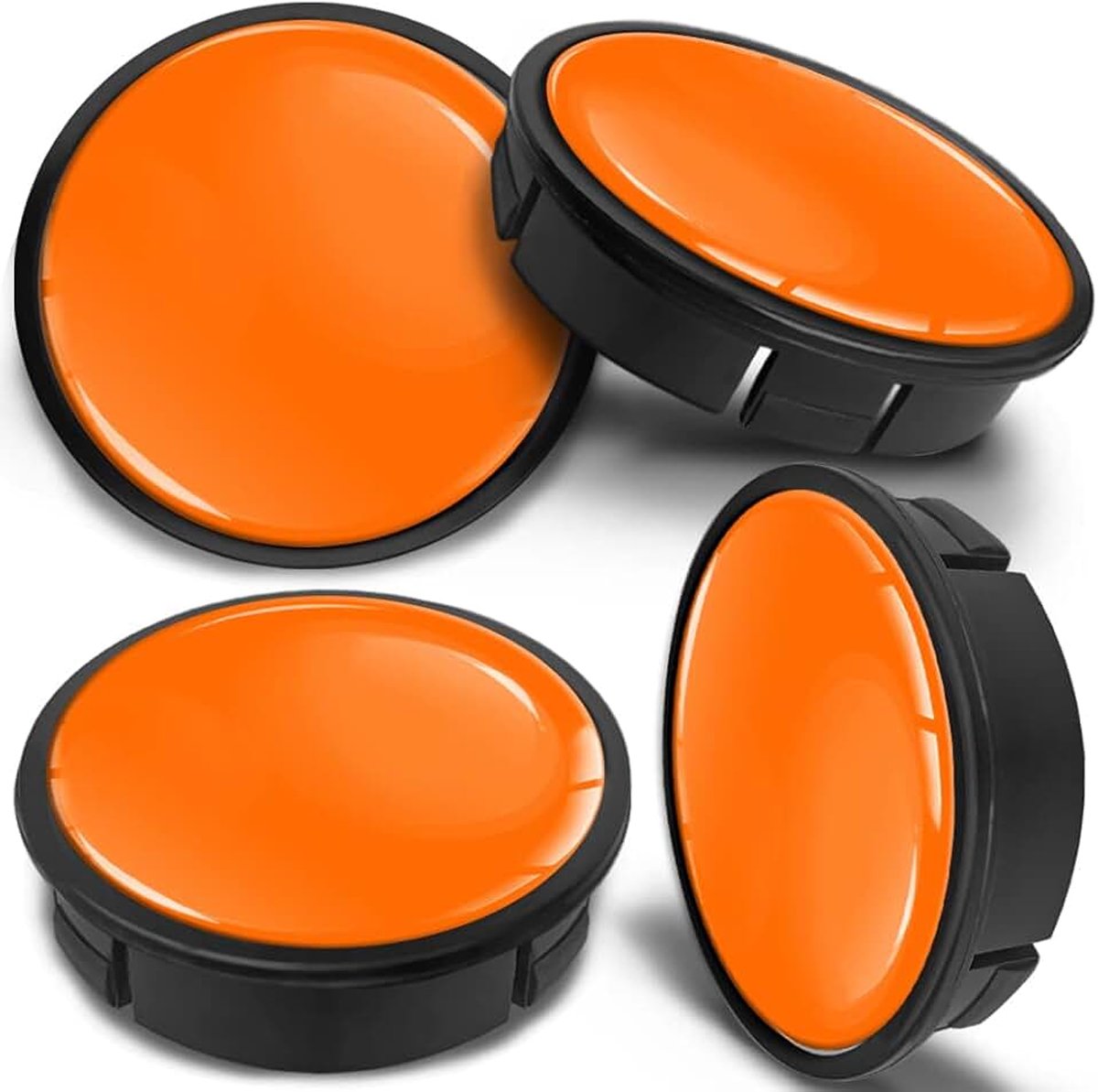 4 x 60 mm universele aluminium velgen, naafdoppen, velgdoppen, velgddoppen, velgdoppen, oranje CX 67
