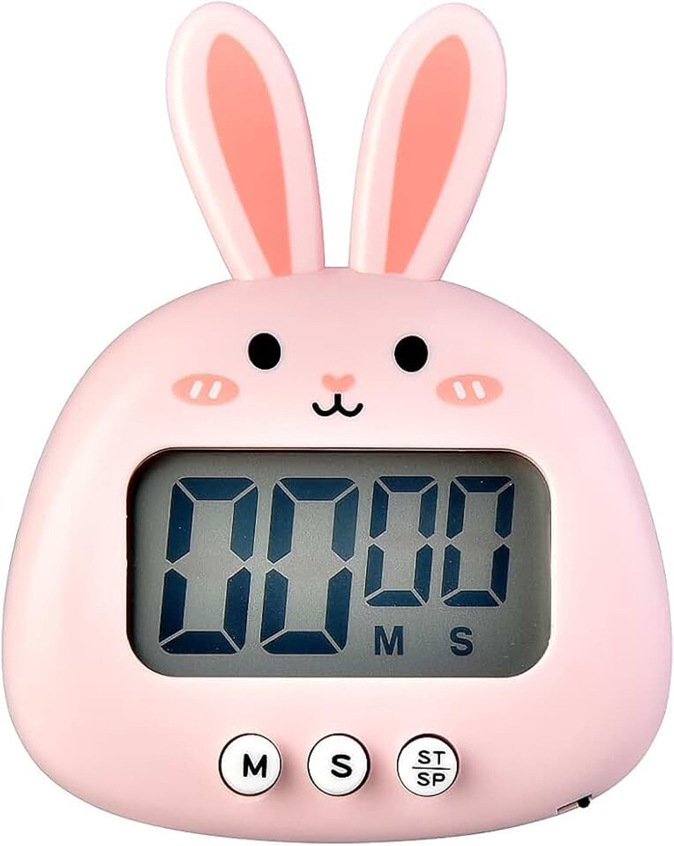 Leuke Konijn Kookwekker LED Magnetische Cartoon Digitale Kookwekker voor Keuken Klas Koken Lezen Gym etc