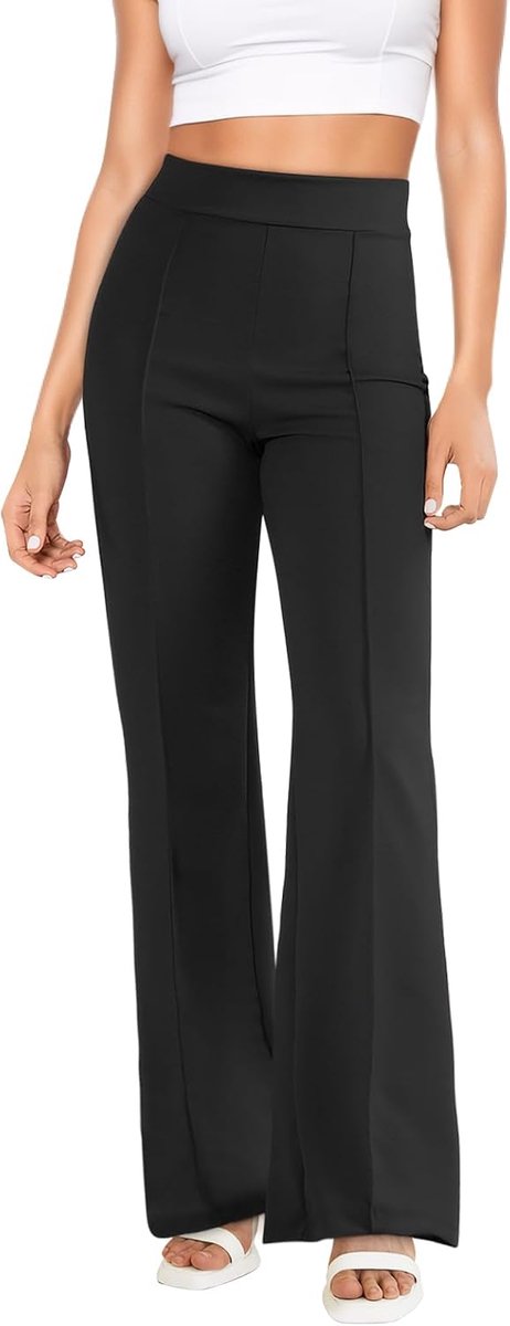 Broek voor dames, losse hoge taille, bootcut, stretch, elegant, flared leggings, dames, elastisch, vrije tijd, jazzpants