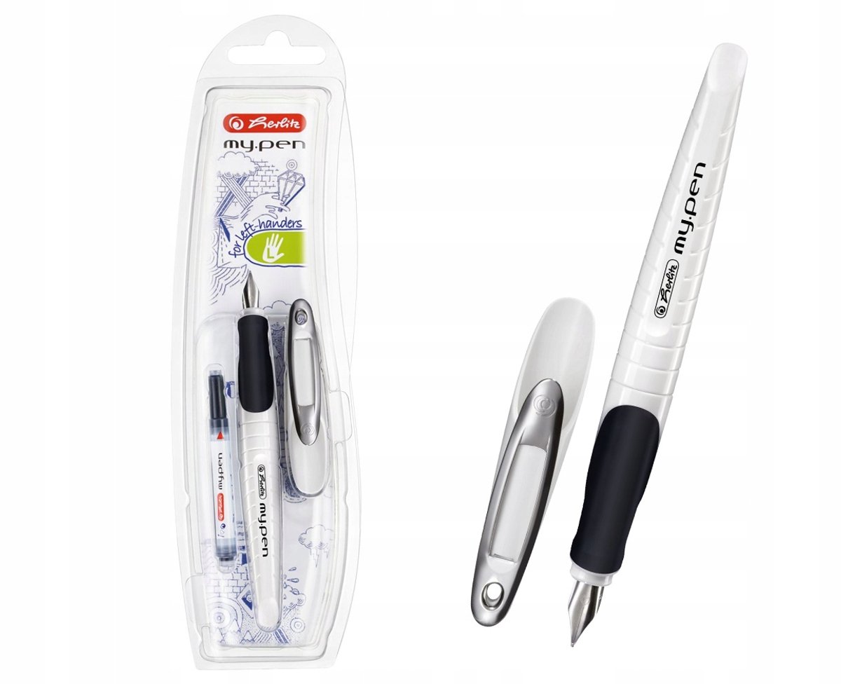 Herlitz my.pen style vulpen voor linkshandigen, M-punt, blauwe inkt