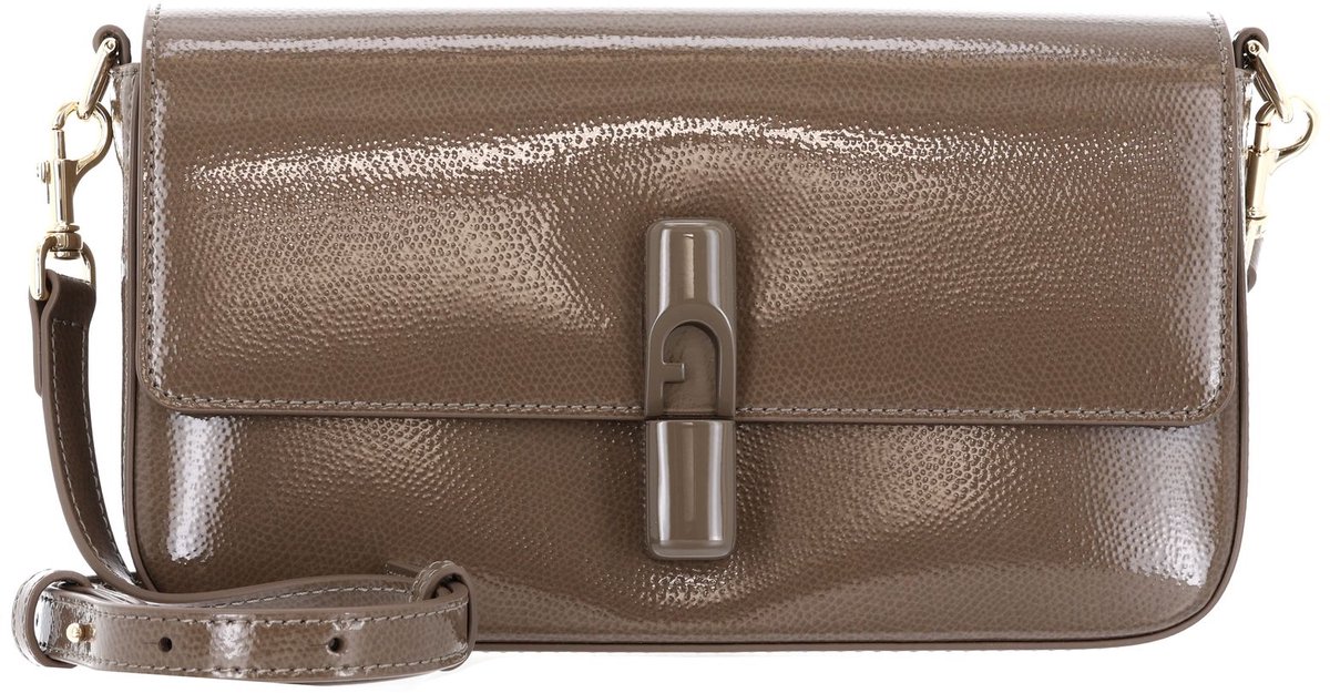 FURLA Leren schoudertas Iride Crossbody Bag Muddy Gray Taupe