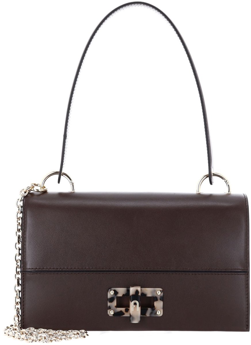 FURLA Leren handtas schoudertas Amelia Crossbody Bag Espresso donkerbruin