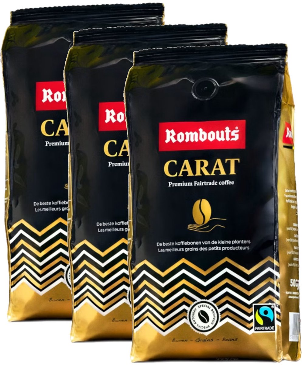 Rombouts Premium Carat - Multipack - Koffiebonen - 1500g (3x500g)