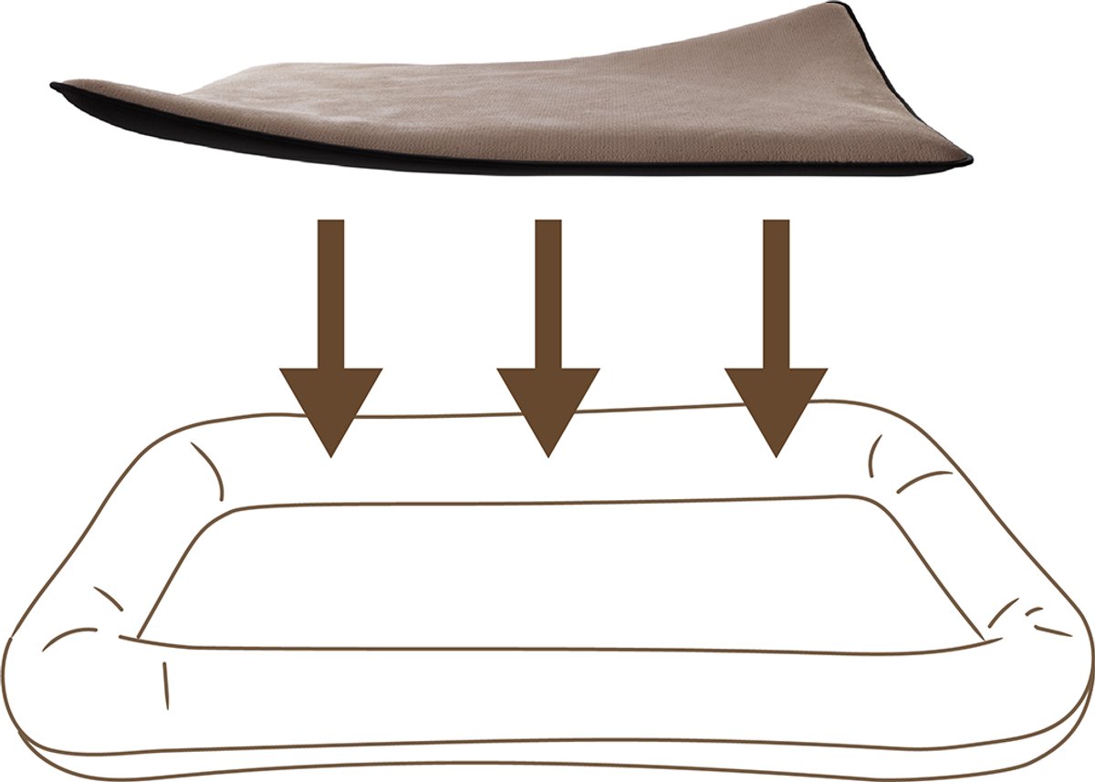 Knuffelwuff knuffelzachte inlegmat teddystof voor hondenbed Vorm: Globetrotter maat XL bruin