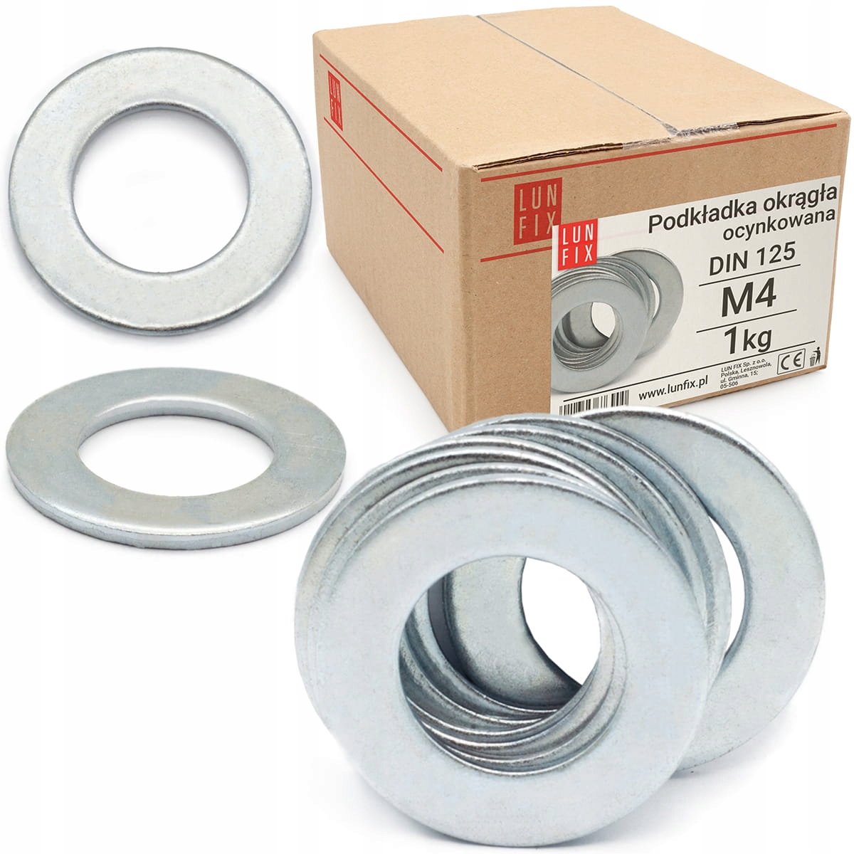 LUN FIX - Platte sluitring M4 verzinkt DIN 125 - 1kg