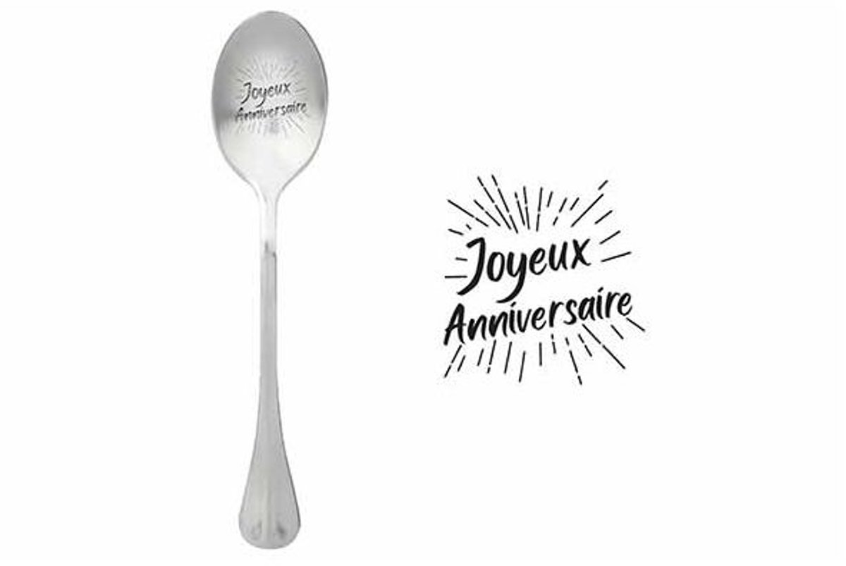One Message Spoon Set6 Joyeux Anniversaire