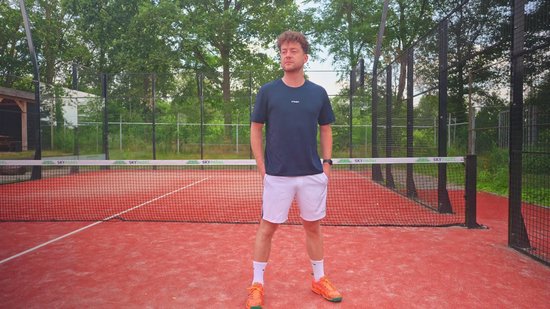 Raqa ® Padel Shirt - Bajada - Sportshirt - Tennis shirt - Heren - Sneldrogend Sportshirt - Ademend - Lichtgewicht - Normale Pasvorm - Navy blue - L