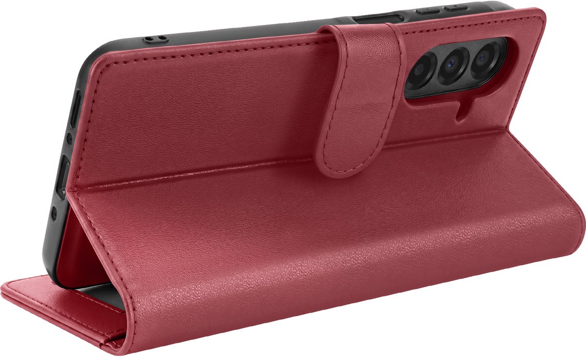 Mayaxess, Portemonnee Hoesje Geschikt voor Samsung Galaxy A26 Anti-RFID Afneembare Case, Rood