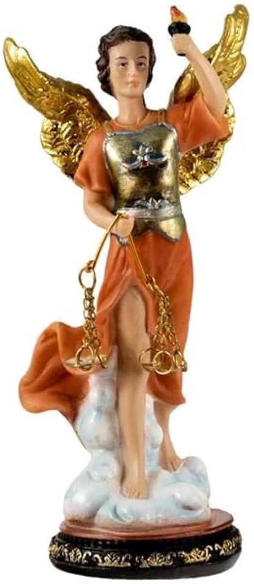 Aartsengel San Uriel hars handbeschilderd, 14 cm