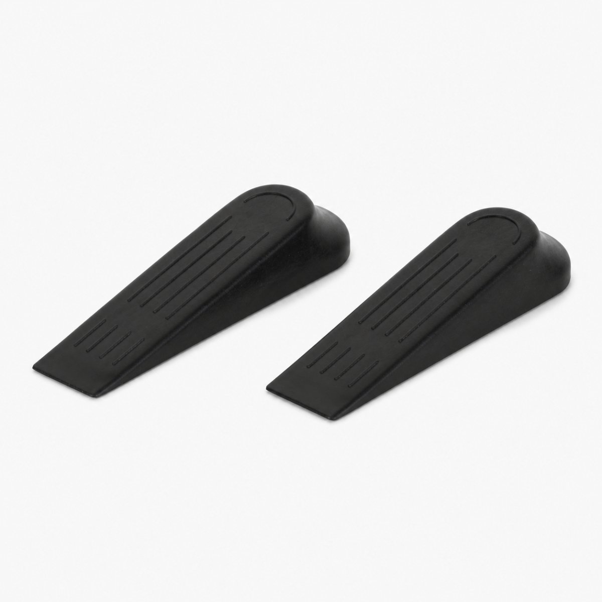 Deurstopper wig set van 2 - Zwart - 12 x 3,2 x 2 cm