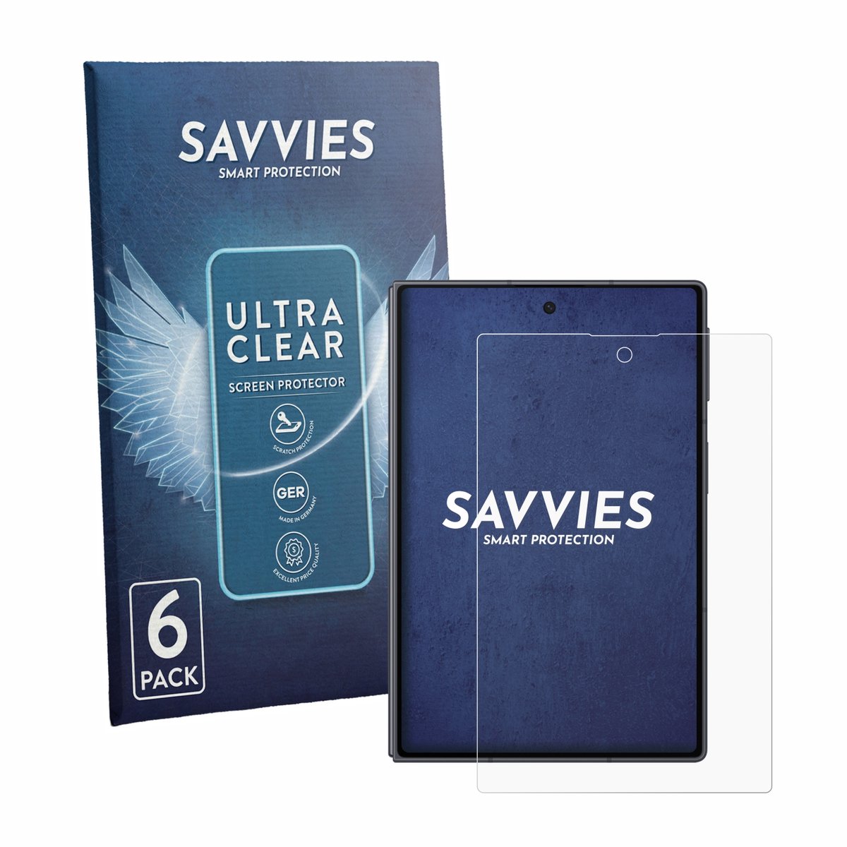 Savvies - Screenprotector voor Samsung Galaxy Z Fold 8 - Folie Beschermfolie transparant 6 Stuks