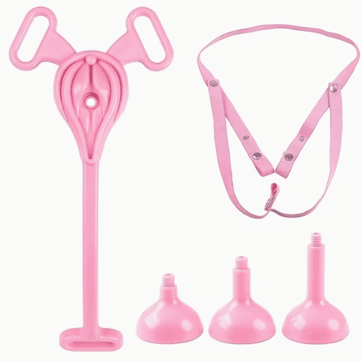 Adultshop - Peniskooiaccessoire plastuit & Hulpriem - Pussy Design Chastity Set