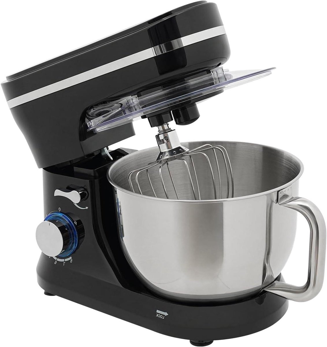 Keukenmachine Mixer Keuken Bakken en Koken Krachtige 1000W Motor 45 Liter Kom Zwart