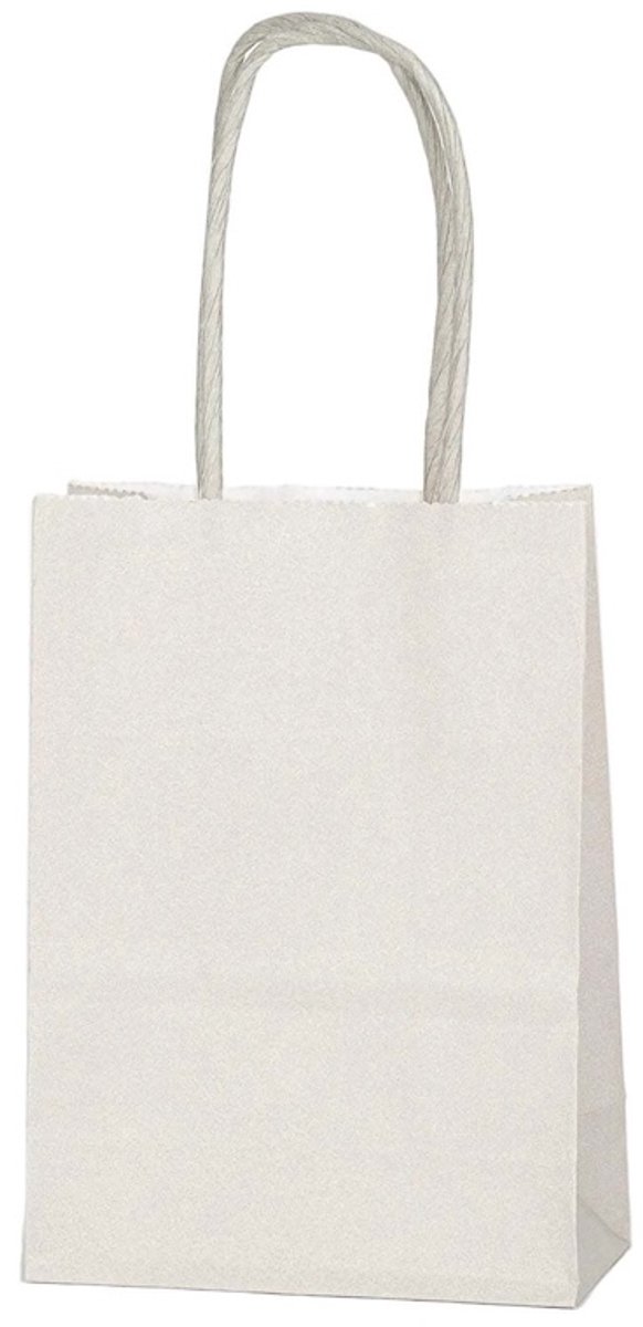 Papieren Draagtas - 60 Stuks -Off White- 11x15x6cm - Papieren Tasjes - Kraft Tas - Tassen - Cadeau Tas - Hoogwaardig Kraft Papier - Eco-vriendelijk - Ideaal voor Geschenken - Lasentopack