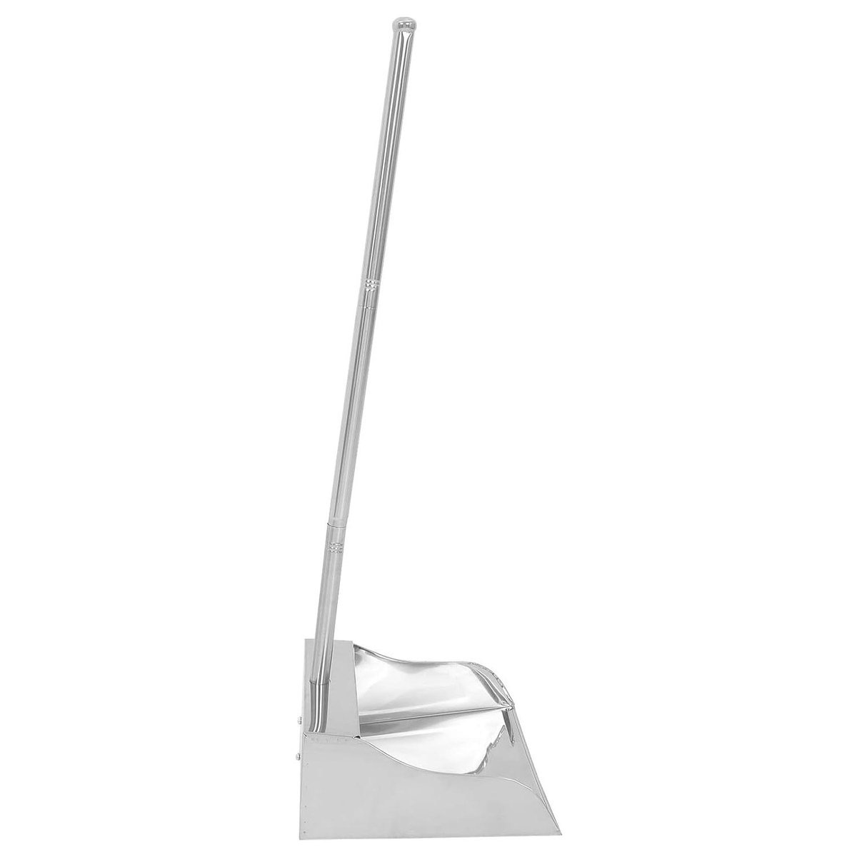 Roestvrijstalen Stofblik - Grote Vuilschep - Huishoudelijk Schoonmaken - Verbeterde Stofopvang - 73 cm Lengte - Zilver