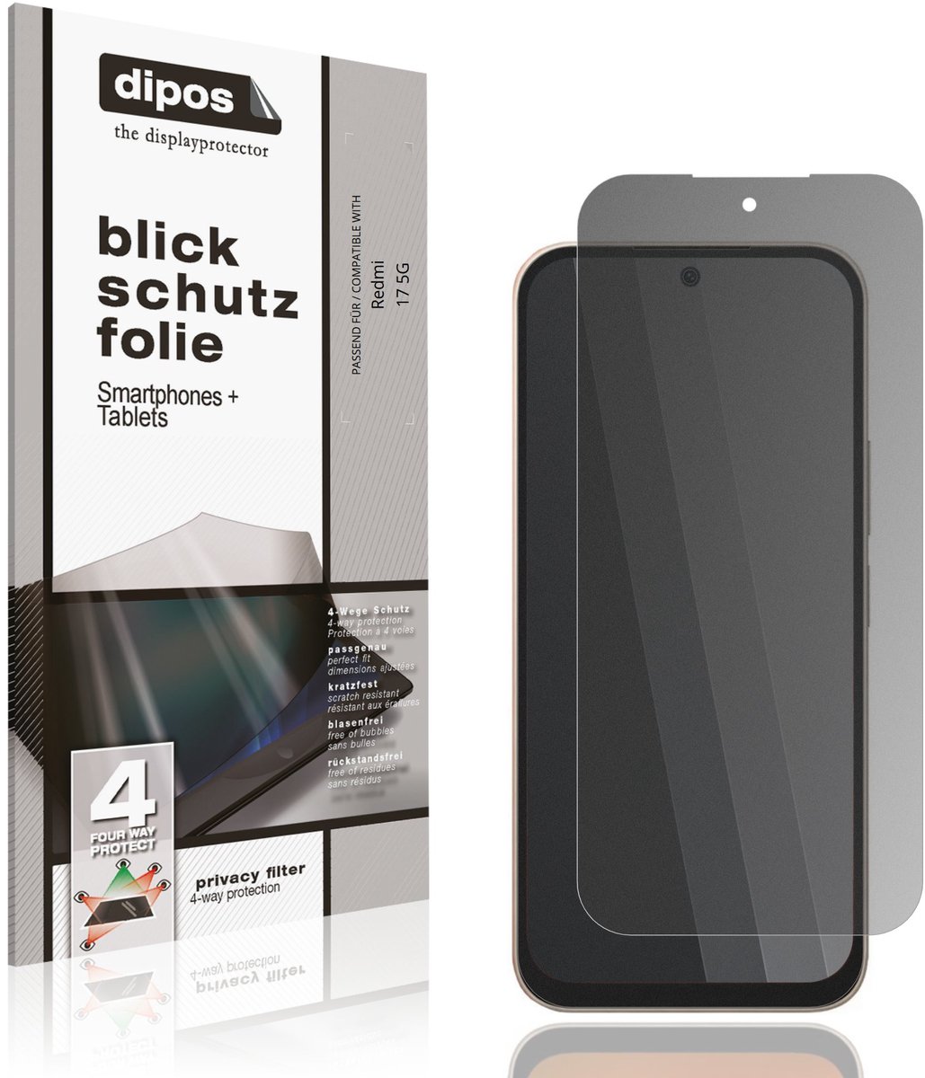 dipos – Matte Privacy Screenprotector geschikt voor Redmi 17 5G | Anti-Spy Beschermfolie