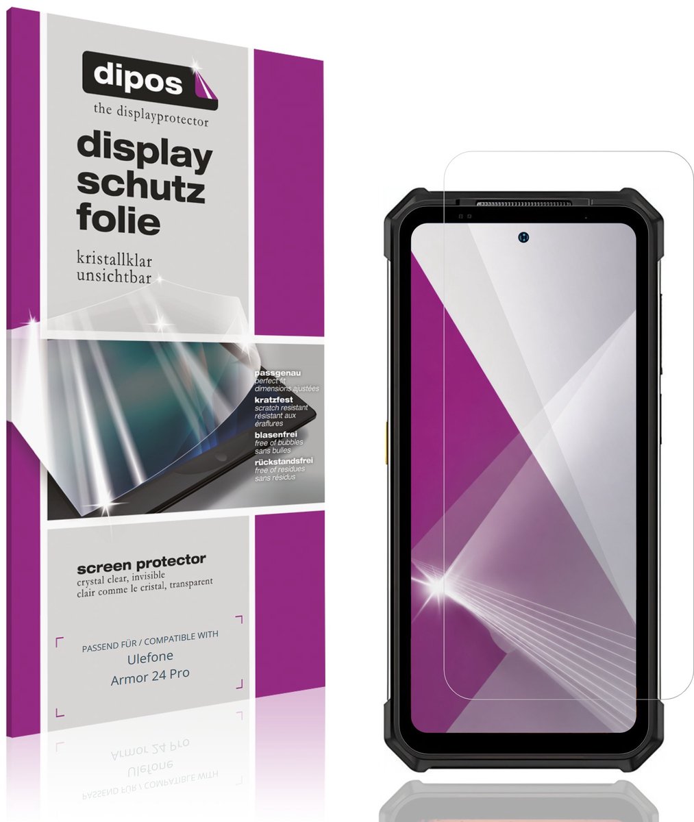 dipos – 4x Beschermfolie geschikt voor Ulefone Armor 24 Pro | Krasbestendige & heldere Screenprotector Ultra-Thin